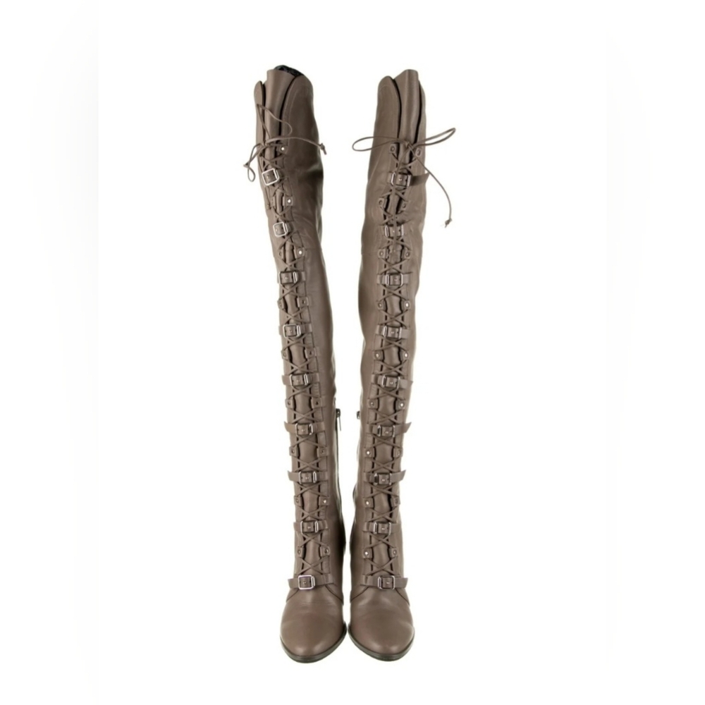 Jimmy Choo Leather Printed Lace-Up Boots